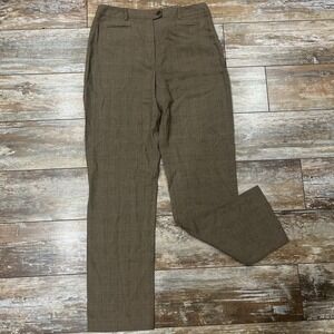 Express Womens Y2K Tailored Trousers Sz 7/8 Brown Plaid Office Academia Preppy